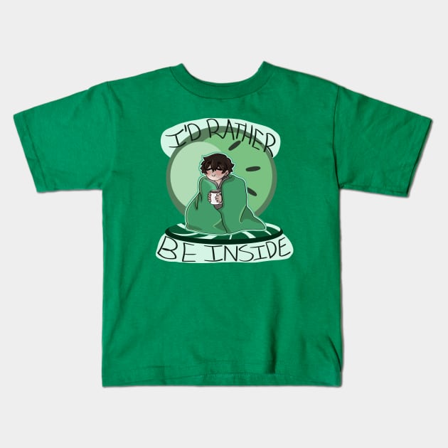 I'd rather be inside Kids T-Shirt by Ashe Cloud